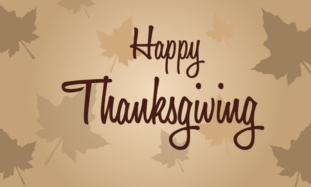Happy Thanksgiving with brown backgroundのイラスト素材