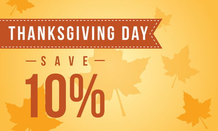 Thanksgiving day sale on yellow backgroundのイラスト素材