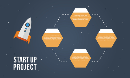 Start up project step concept business infographic vector illustrationのイラスト素材