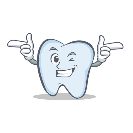 Wink tooth character cartoon style Vector illustration.のイラスト素材