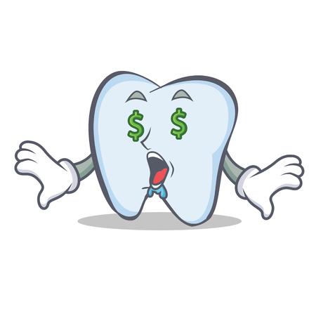 Money eye tooth character cartoon styleのイラスト素材