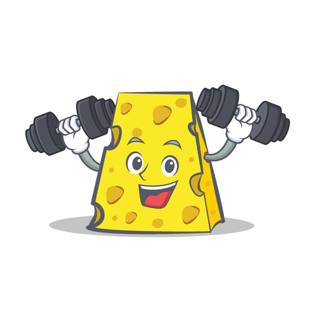 Fitness cheese character cartoon styleのイラスト素材