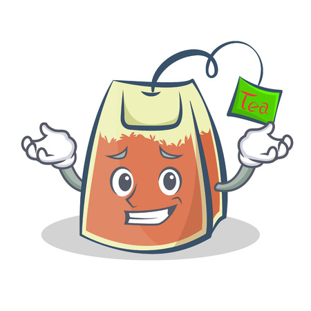 Grinning tea bag character cartoon vector artのイラスト素材