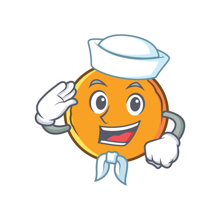 Sailor orange fruit cartoon character vector illustrationのイラスト素材