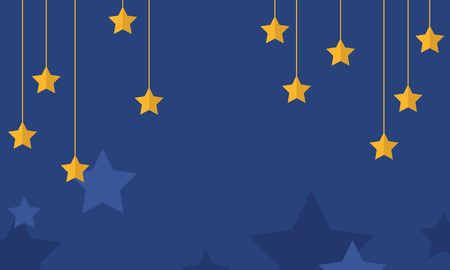 Blue background with yellow star collectionのイラスト素材