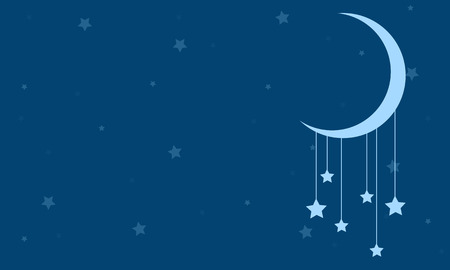 Blue background with star and moonのイラスト素材