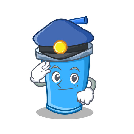 Police soda drink character cartoon vector illustrationのイラスト素材