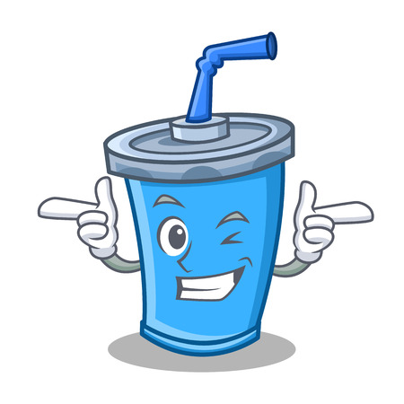Wink soda drink character cartoon vector illustrationのイラスト素材
