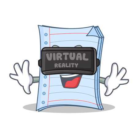 Virtual reality notebook character cartoon designのイラスト素材