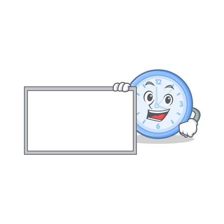 With board clock character cartoon styleのイラスト素材