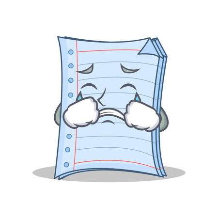 Crying notebook character cartoon design vector illustrationのイラスト素材