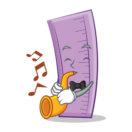 With trumpet ruler character cartoon designのイラスト素材
