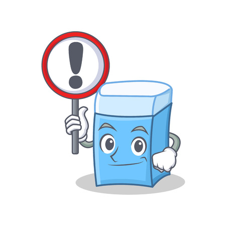 With sign eraser character mascot style vector illustrationのイラスト素材