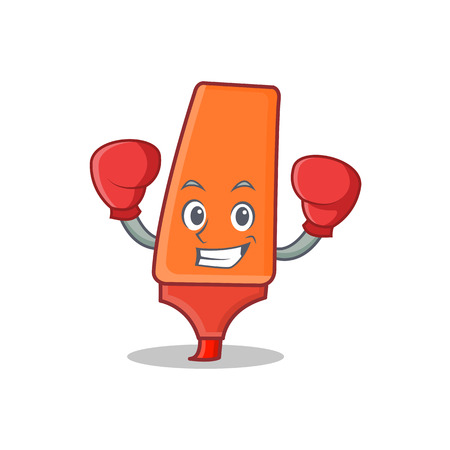 Boxing highlighter cartoon character style vector illustrationのイラスト素材