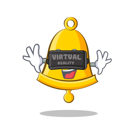 With virtual reality school bell character cartoonのイラスト素材