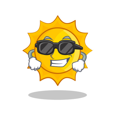 Super cool cute sun character cartoon vector illustrationのイラスト素材
