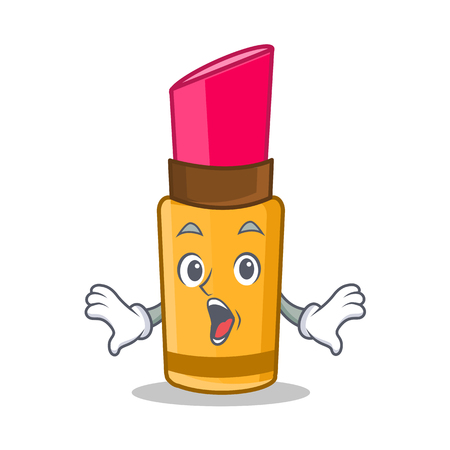 Surprised lipstick character cartoon styleのイラスト素材