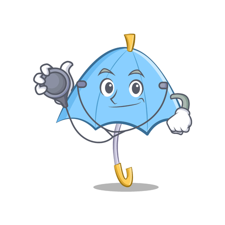 Blue umbrella doctor cartoon characterのイラスト素材