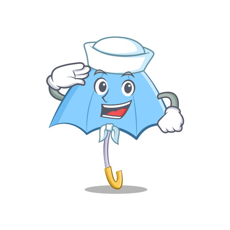 Sailor blue umbrella character cartoon  illustrationのイラスト素材
