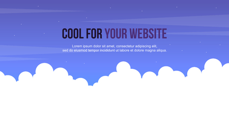 Header website design with cloud backgroundのイラスト素材