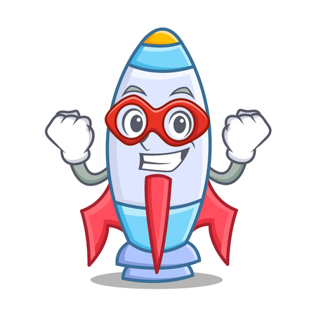 Super hero cute rocket character cartoonのイラスト素材