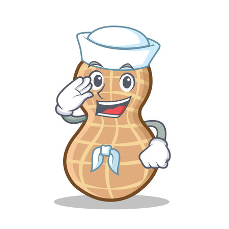 Sailor peanut character cartoon style vector illustrationのイラスト素材