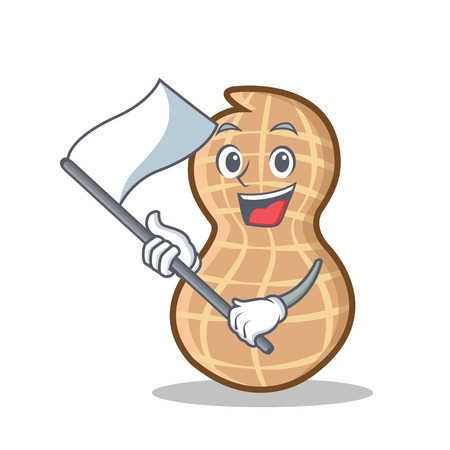 With flag peanut character cartoon style vector illustrationのイラスト素材