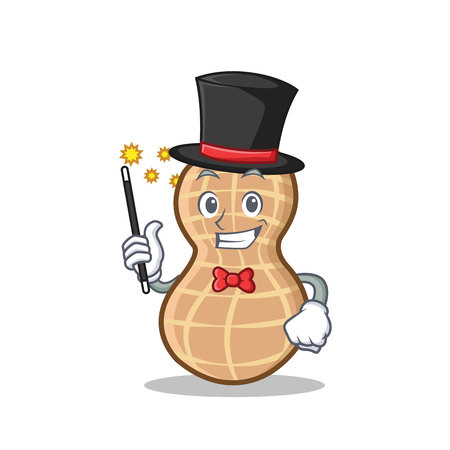 Magician peanut character cartoon style vector illustrationのイラスト素材