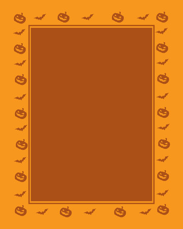 Halloween frame with orange background vector illustrationのイラスト素材