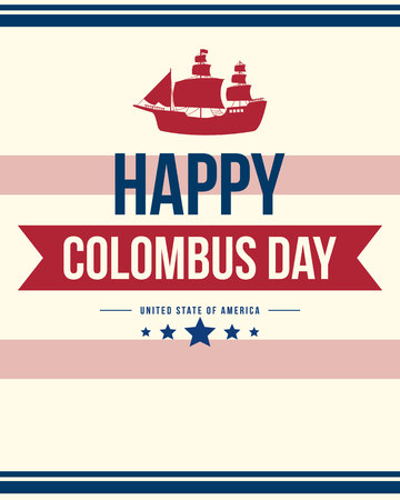 Happy Columbus Day banner design vector illustrationのイラスト素材