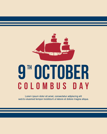 Happy Columbus Day celebration design banner vector illustrationのイラスト素材