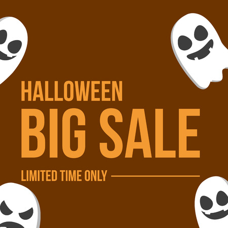 Halloween sale style with ghost pumpkinのイラスト素材