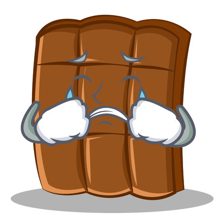 Crying chocolate character cartoon styleのイラスト素材