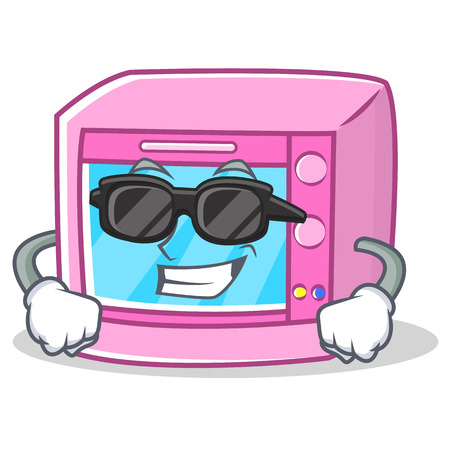Super cool oven microwave character cartoonのイラスト素材