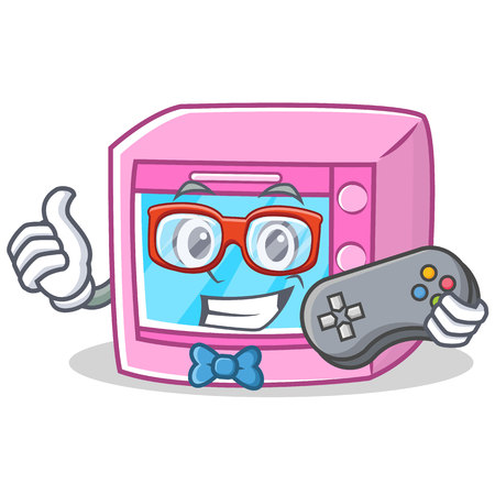 Gamer oven microwave character cartoonのイラスト素材