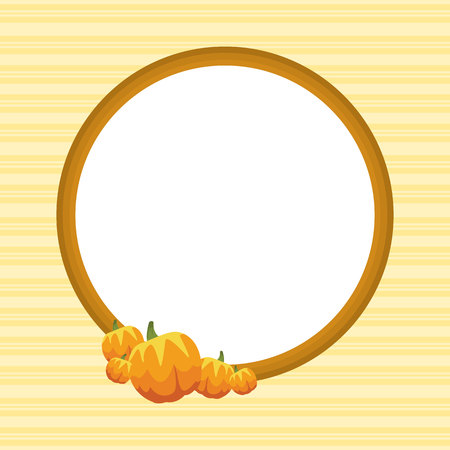 Thanksgiving frame pumpkin style collectionのイラスト素材