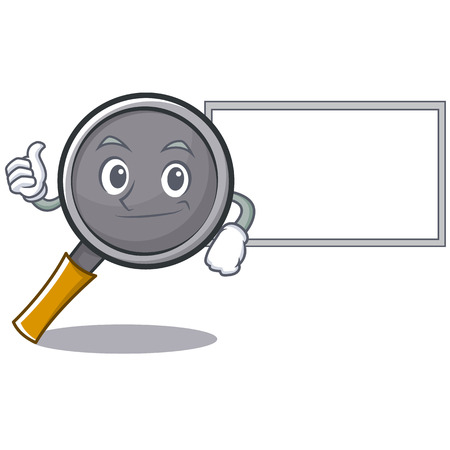 Thumbs up with board frying pan cartoon characterのイラスト素材