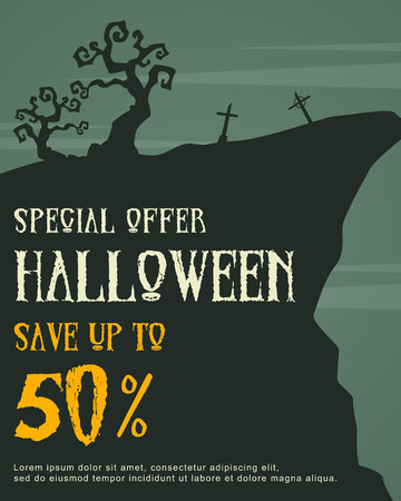 Halloween celebration design style poster.のイラスト素材