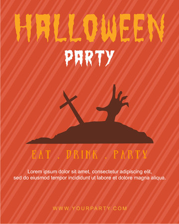 Halloween sale poster design on orange background vector artのイラスト素材