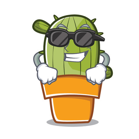 Super cool cute cactus character cartoonのイラスト素材
