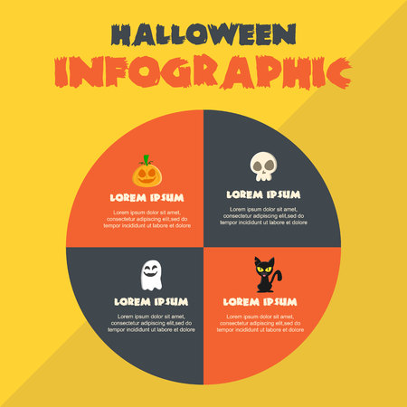 Halloween Infographic style vector art illustration collectionのイラスト素材