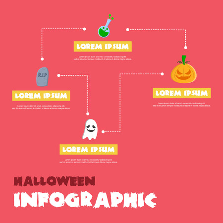 Style Halloween Infographic Design Vector Art Illustration.のイラスト素材