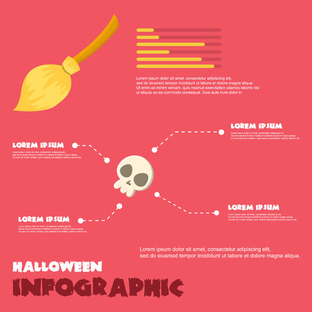 Collection Halloween Infographic Design Style on a white background.のイラスト素材