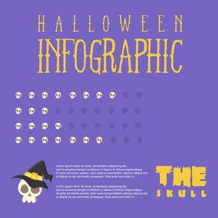 Halloween infographic on purple color illustrationのイラスト素材