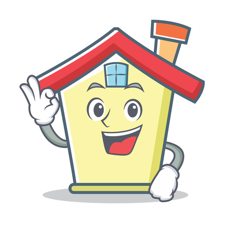 Okay house character cartoon styleのイラスト素材
