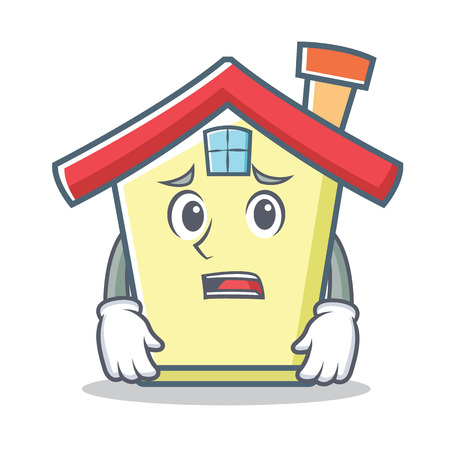 Afraid house character cartoon style vector illustrationのイラスト素材