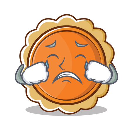 Crying pumpkin pie character cartoonのイラスト素材