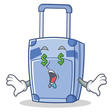 Money eye suitcase character cartoon style vector illustrationのイラスト素材