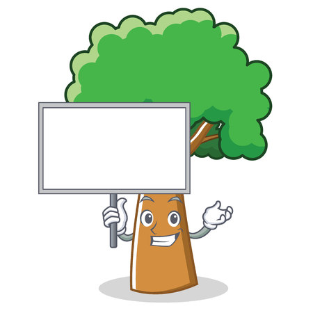 Bring board tree character cartoon style vector illustrationのイラスト素材