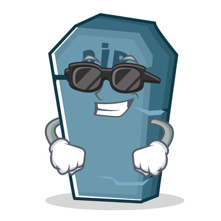 Super cool tombstone character cartoon objectのイラスト素材